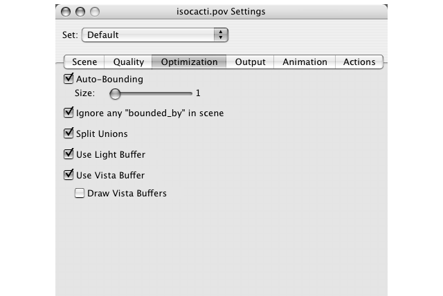 Optimization Settings Dialog Pane