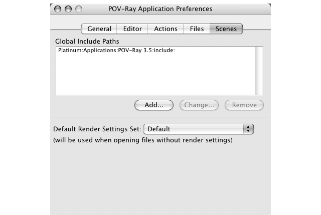 Scenes Preferences Dialog Pane