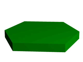 A hexagonal prism shape.