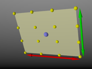 4x4 Area light, location and vectors.